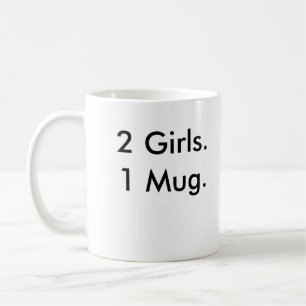 2 Meisjes.1 Mok. Koffiemok