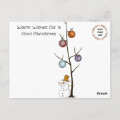 2 Melting Snowmen Carte postale de Noël (Dos)