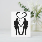 2 men with love | Gay men Pride Briefkaart (Staand voorkant)