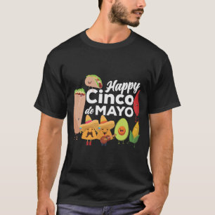 2. mexicaanse voedselgelukkige cinco de mayo t-shirt