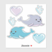 2 mignonette Meilleur Ami Baleines Vinyl Sticker (Feuille)