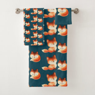 2 mignons Petits Renards Rouges Aquarelle Design