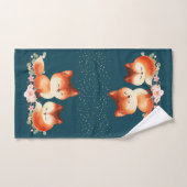 2 mignons renards rouges sous les étoiles (Serviette à main)
