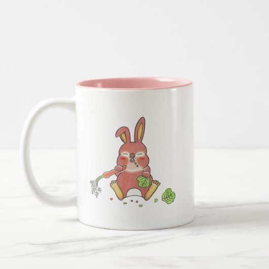 2 modèles Mug bébé lapin mignon affamé et endormi (Gauche)
