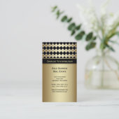 #2 Modern Black Gold Diamond Visitekaartje (Staand voorkant)