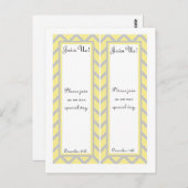 2 moderne Chevron geel/grijs bruiloft Bladwijzer Briefkaart (Voorkant / Achterkant)