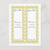 2 moderne Chevron geel/grijs bruiloft Bladwijzer Briefkaart (Voorkant)