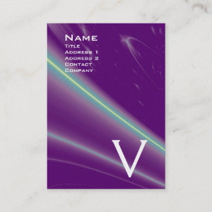2 MONOGRAM paars violet wit roze Visitekaartje