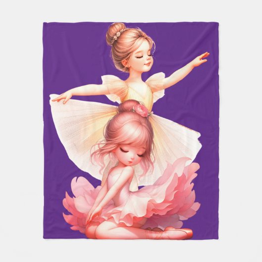 2 Mooie ballerina's Fleece Deken (Voorkant)