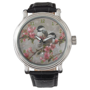2 mooie zangvogels horloge