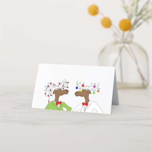 2 Moose Holiday Place Card (Voorkant)