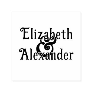 2 Namen boven eenvoudige vette ampersand #35 Huwel Zelfinktende Stempel