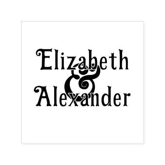 2 Namen Over Eenvoudige Vet Ampersand #35 Huwelijk Zelfinktende Stempel (Design)