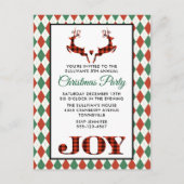 2 Noëls Deer Jumping Rustic Party Invitation (Devant)