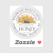 2" Nom d'état et Étiquette de miel illustré de fle (Feuille)