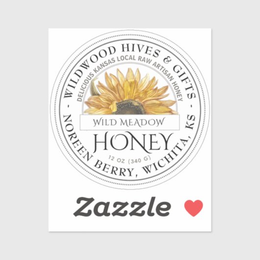 2" Nom d'état et Étiquette de miel illustré de fle (Feuille)