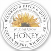 2" Nom d'état et Étiquette de miel illustré de fle (Recto)