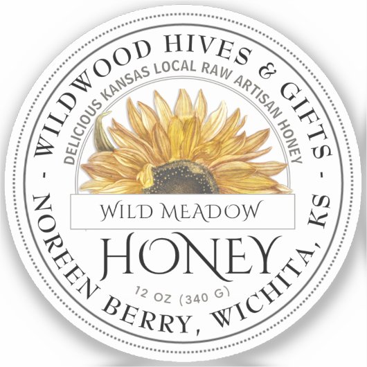 2" Nom d'état et Étiquette de miel illustré de fle (Recto)