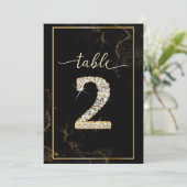 2 Numéros de Table Imprimables Diamant Élégants (Debout devant)