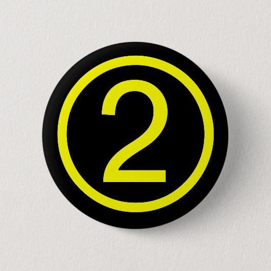 2 - nummer twee ronde button 5,7 cm (Voorkant)