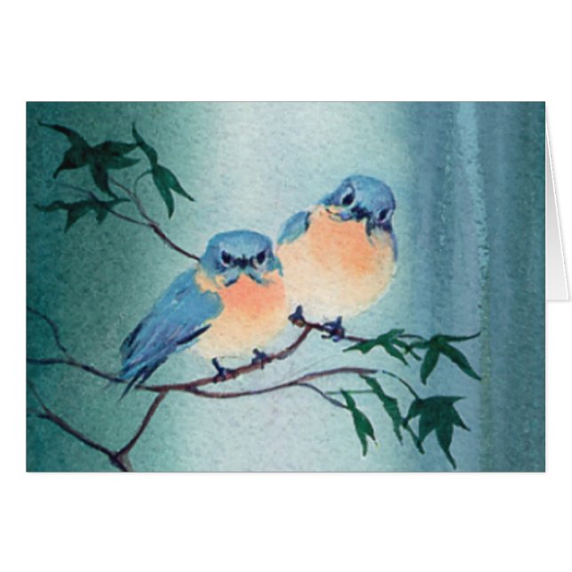 2 OISEAUX BLEUS par SHARON SHARPE (Devant horizontal)