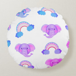 2 Op 1 Rainbogen en olifantenhoofden Sierkussen Rond Kussen