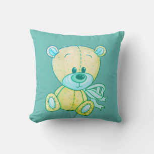 2 op 1 Sierkussen met limoengroen Teddy Bear