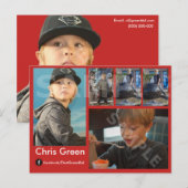 2-opgeruimd Kinder acteur-ModelSjabloon Headshot Briefkaart (Voorkant / Achterkant)