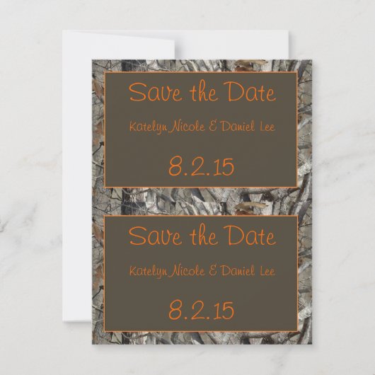 2 Opslaan-de-Datum Camokaarten Save The Date (Voorkant)