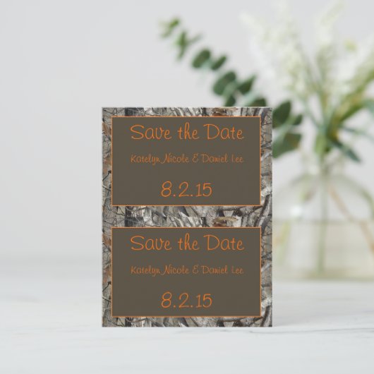 2 Opslaan-de-Datum Camokaarten Save The Date (Staand voorkant)