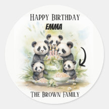 2 Ouders 3 Kinder - Waterverf Verjaardag