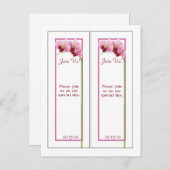 2 Paarse Orchidee Bladwijzer Save the Date Aankondigingskaart (Voorkant / Achterkant)