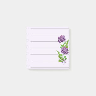 2 Paarse Rozen met Varens Post-it® Notes