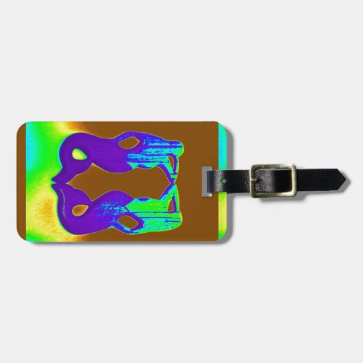 2 paarse zeemeerminnen bagagelabel (Voorkant horizontaal)