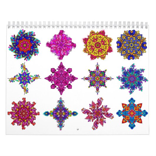 2 Page Moyen 2024 Mandala Calendrier (Protection)