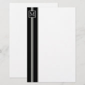 (2) Papeterie rayée monogramme classique (Devant / Derrière)