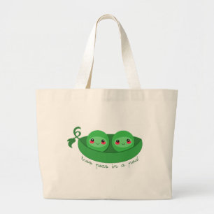 2 PEAS in een POD-zak Grote Tote Bag