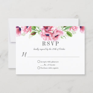 #2 Pépites d'aquarelle rose Végétation RSVP