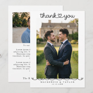 2 Persoonlijke foto's Huwelijksbericht Homohuwelij Bedankkaart