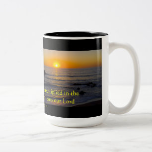 2 Peter 1:2 Tweekleurige Koffiemok
