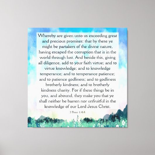 2 Peter 1:4-8 Canvas Afdruk (Voorkant)