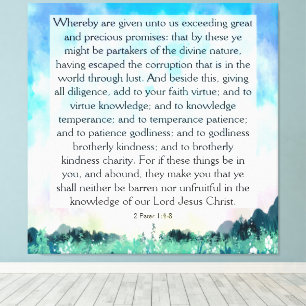 2 Peter 1:4-8 Canvas Afdruk