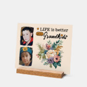 2 petits-enfants photo floral orange (Angle)