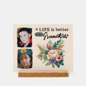 2 petits-enfants photo floral vert (Recto)