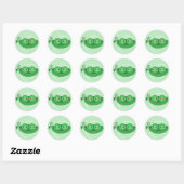 2 PETITS POIS dans une COSSE - autocollant (Feuille)