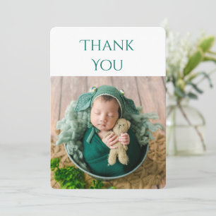 2 photo Baby Green Carte de remerciements