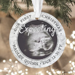 2 Photo Baby Ultrasound Nouveaux Parents Faux Marb<br><div class="desc">Célébrez le cadeau précieux de votre nouveau membre de la famille avec un ornement en acrylique style deux photo ronde faux marbre. Le design neutre est adapté pour un nouveau bébé garçon ou une nouvelle fille. L'écriture et les images sur ce modèle sont simples à personnaliser, et peuvent être différentes...</div>