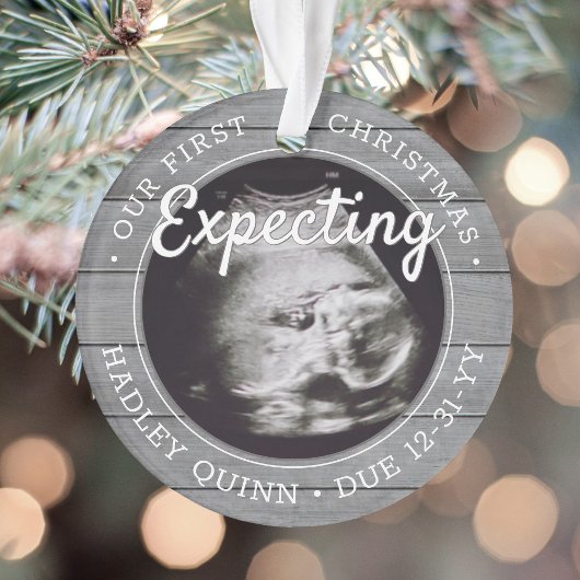 2 Photo Baby Ultrasound Nouveaux parents Gris Faux