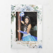 2 Photo Blue Peony Mis Quince Años Tri-Fold (Page de couverture)