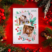 2 Photo Carte de Noël de famille Aquarelle Folio